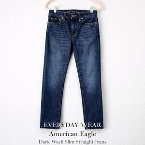 American Eagle Men’s Flex Slim Straight Dark Wash Jeans 26x28 NWOT